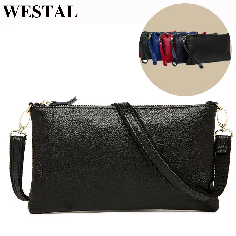 WESTAL Genuine Leather Bag Women Messenger Bags Leather Shoulder Bag Female Crossbody Bags Casual Women Clutches bolsa feminina