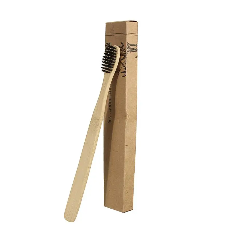 1 шт. мягкая деревянная бамбуковая зубная щетка из волокна экологически чистая зубная щетка с деревянной ручкой зубная щетка для отбеливания взрослых уход за полостью рта