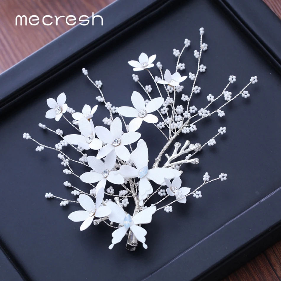 

Mecresh Cute Bridal Hair Combs Wedding Hair Accessories for Bride Rhinestone Floral Hair Comb Princess Hairpieces Jewelry MFS181