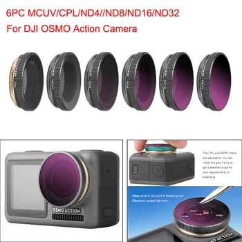 

6PCS Camera Lens Filters For DJI OSMO Action 4K Camera MCUV/CPL/ND4//ND8/ND16/ND32 For DJI Osmo Action Camera Accessories L0604