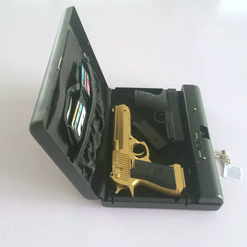 Fingerprint Pistol Safe Box Gun Vault Jewelry Safe Box Car Home