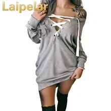 Sexy Off Shoulder Dress Women Lace Up Bandage Dress Hollow Out Plunge V Long Sleeves Casual Mini Dresses Nightclub Wear Laipelar burgundy plunge cami mini dress with lace details
