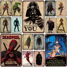 Супергерой табличка металлическая винтажная жестяная вывеска Pin Up потертый шик Декор винтажные металлические знаки бар украшение металлический плакат паб металлическая пластина