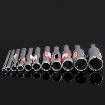 

1 Set 11Pcs 4-15mm Diamond Coated Core Saw Hole Drill Tool For Glass Marble Tiles