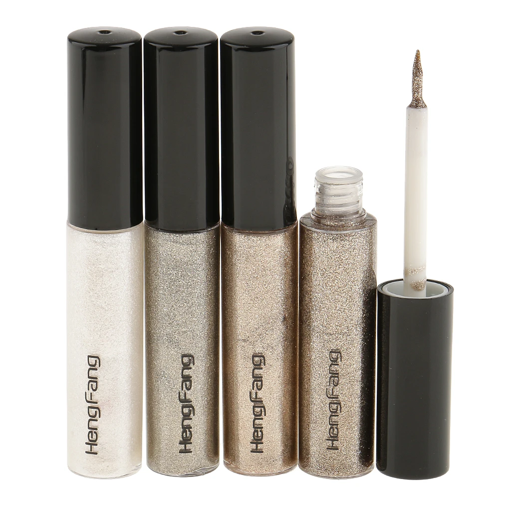 4Pcs/Set Sparkling Glitter Metallic Waterproof Liquid Eye liner Eye Party  Wedding Makeup Eye Liner Tools