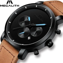 MEGALITH модные спортивные кварцевые часы для мужчин водонепроницаемые часы с хронографом для мужчин лучший бренд класса люкс мужские часы Relogio Masculino