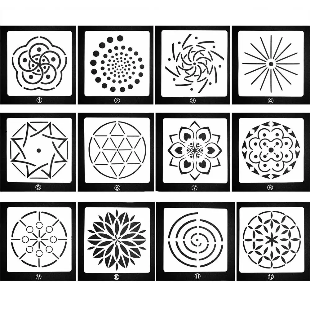 

Circle Geometric Rectangle Dot Stencils for DIY Scrapbooking Plastic Handmade Cake Template Crafts Diary Decor Painting Spray