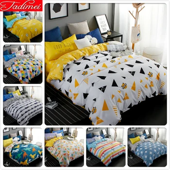 

Double Side Quilt Duvet Cover 3/4 pcs Bedding Set 150x200 180x220 200x230 220x240 Adult Child Bed Linens Single Queen King Size