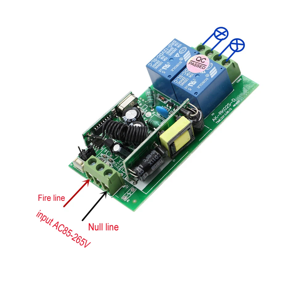 Best качество AC85V-250V 2ch rf Беспроводной Дистанционное управление Настенные переключатели приемник и 2 шт. передатчики с кодом обучения 433/315 мГц