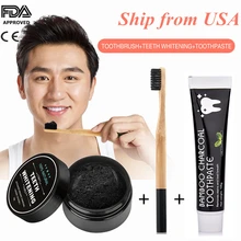 США кокосовый уголь зубная паста отбеливание зубов Зубная щетка для порошка гигиена полости рта чистящие инструменты для дропшиппинг