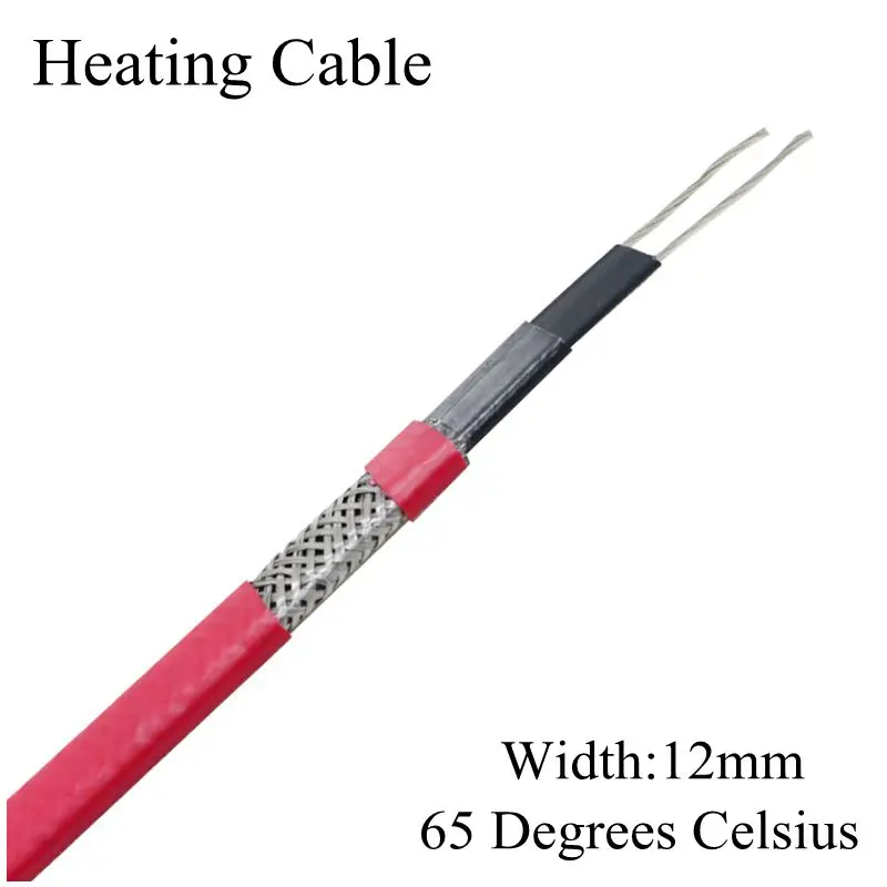 

230V 12mm 65C Anti-freeze Frost Protection Heating Cable For Water Pipe/Roof Self Regulating Electric Heater Cable Copper Wire