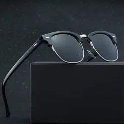 Минимум половина кадра Для мужчин поляризованных солнцезащитных очков Для мужчин вождения черная рамка очки мужские солнцезащитные очки