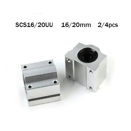 Sc16uu Sc20uu 2/4 шт шарикоподшипники с линейным движением части cnc втулка блока скольжения для 16/20 мм линейного вала направляющие рельсы CNC части Sc16uu Sc20uu 2/4 шт шарикоподшипники с линейным движением части cnc втулка блока скольжения для 16/20 мм линейного вала направляющие рельсы CNC части