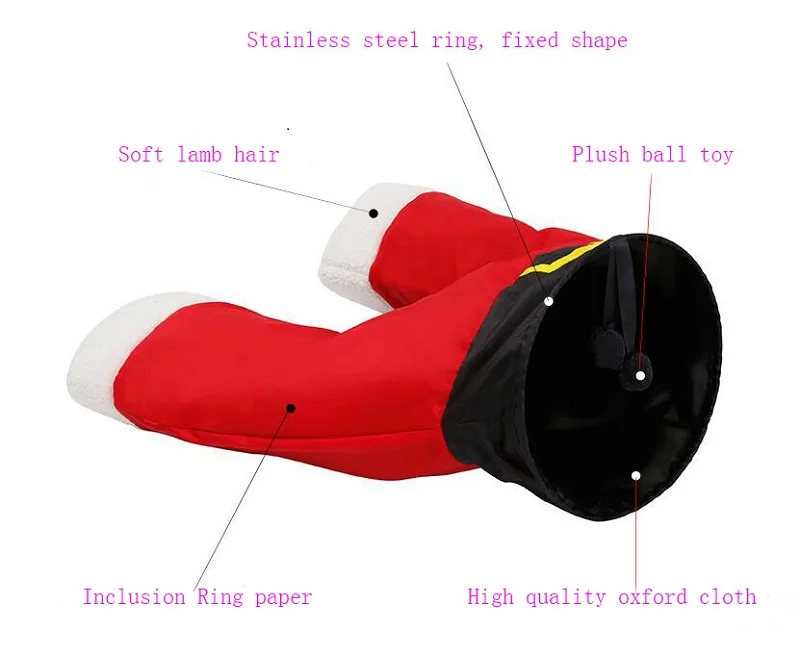 2 отверстия уникальные забавные рождественские брюки дизайн с шариками складной кролик котенок Кот играть туннельные игрушки для кошек туннель для кошек Игрушка