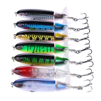 

Thundershower 40pcs 13g/10cm Pencil Fishing Lure Topwater Bass Perch Snakehead Rotating Spinner Rattle Tail Bait Hard Fishing