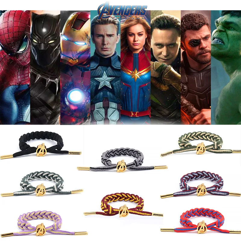 

Marvel The Avengers Charm Braided Leather Bracelet Iron Man Captain America Spiderman Woven Bracelets & Bangles for Women Men