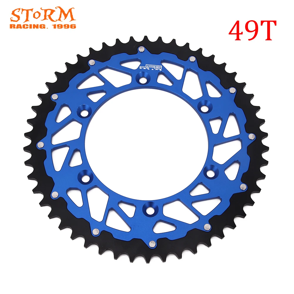 44-46, 47, 48, 49, 50, 51, 52, модель Т зубы мотоцикл Сталь Алюминий композитный Задняя звездочка для YAMAHA YZ YZF WRF 125 250 400 426 450 - Цвет: 49T