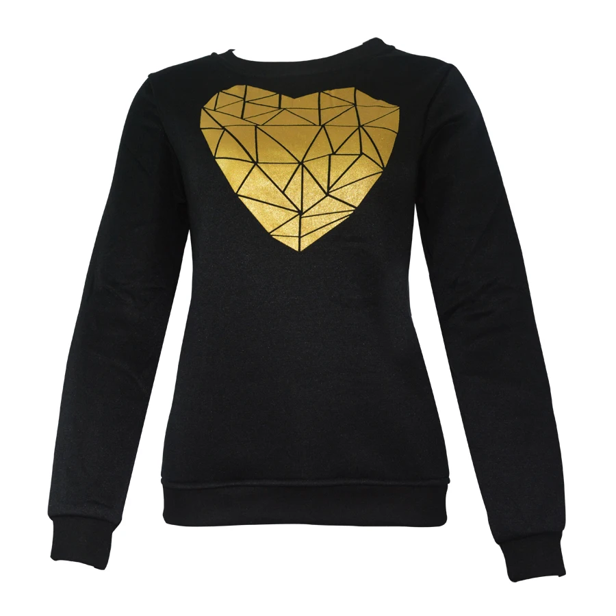 XUANSHOW 2018 Hot Gold Heart Hollow Out Lady Tracksuit Women Hoodies Sweatshirt +Pant Sportwear Costumes Track suit 2 Piece Set