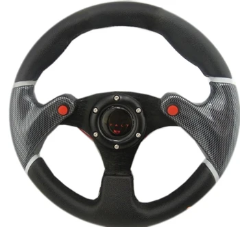 

High quality 320mm Car Steering Wheel 13 inch Racing Sport Auto steering-wheel PU Leather