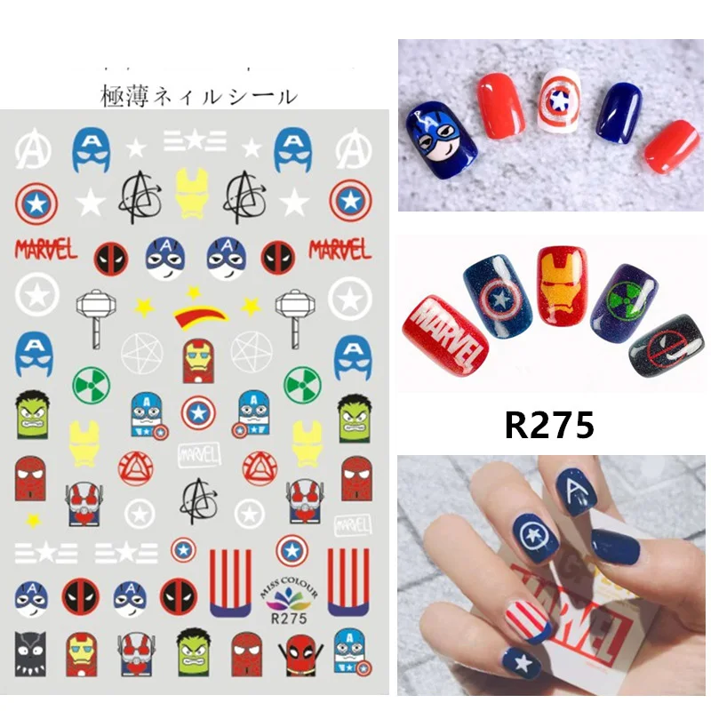 3D Мультяшные аниме наклейки для ногтей для женщин и детей наклейки для ногтей художественные украшения DIY Маникюрный Клей Лак аксессуары для ногтей