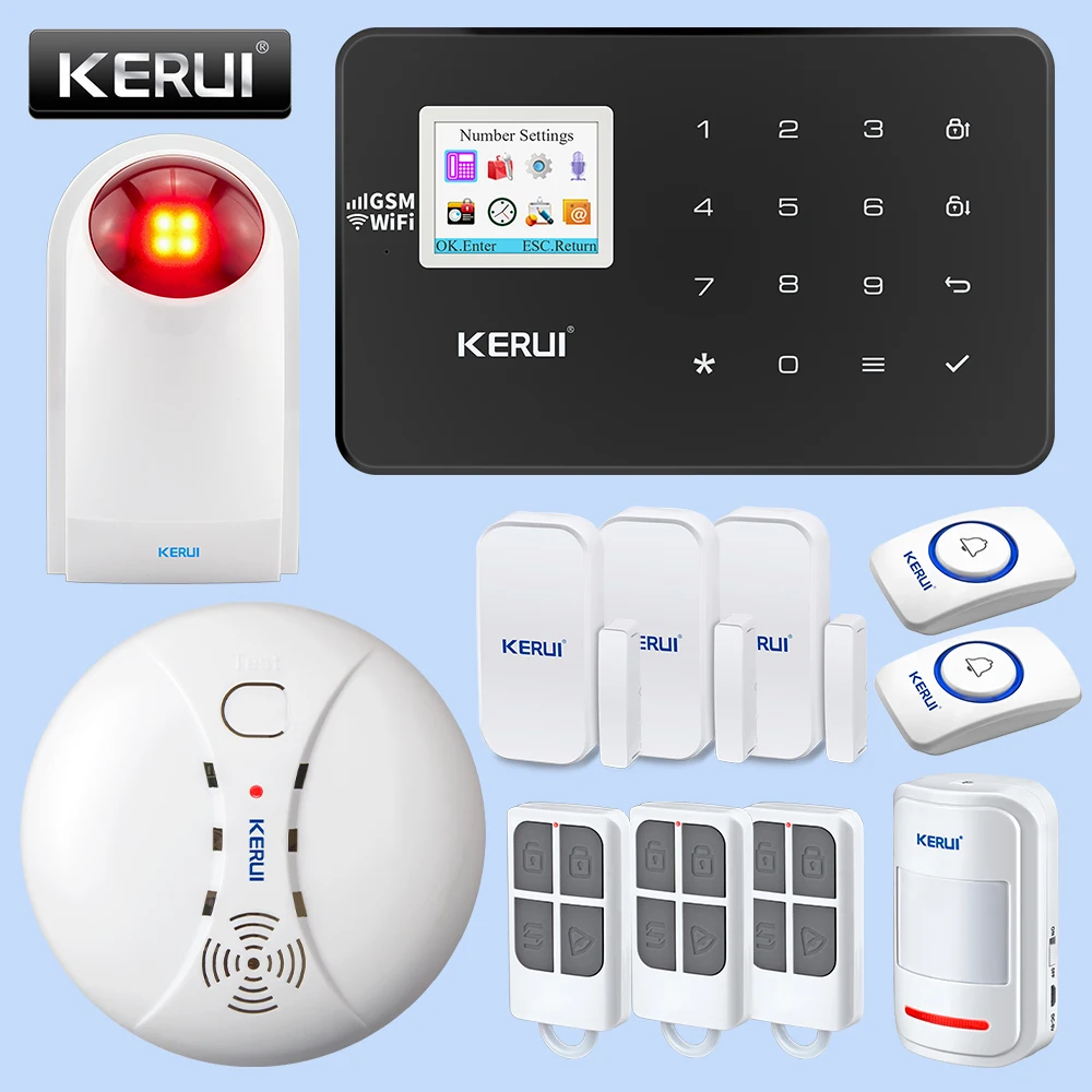 

KERUI W18 Wireless Home WiFi GSM Security Alarm System Smoke Alarm Infrared Induction Set