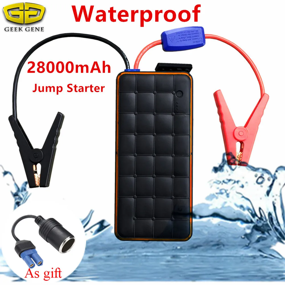 

1000A IP65 Waterproof Jump Starter 28000mAh 12V Starting Device Power Bank Portable Charger For Battery Booster LED
