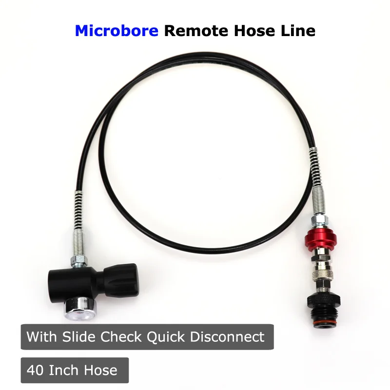 

New Paintball Air Gun Airsoft PCP Air Rifle Charging Hose Microbore Remote Hose Line With Slide Check Quick Disconnect 40 Inch