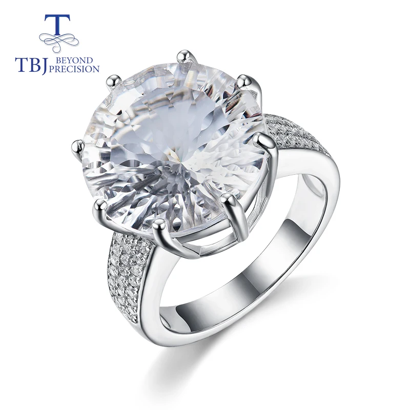 TBJ,white quartz rings big size star cuting round natural gemstone 925 sterling silver fashion design fine jewelry for girls TBJ,white quartz rings big size star cuting round natural gemstone 925 sterling silver fashion design fine jewelry for girls