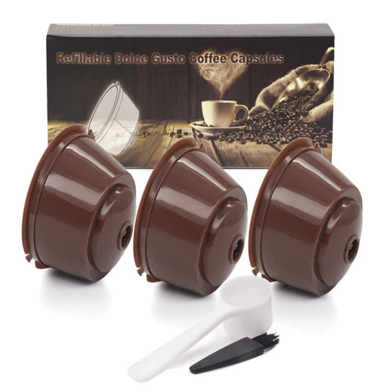 

3pcs/Lot 54*40mm Reusable Dolce Gusto Coffee Capsule,Plastic Refillable Compatible Dolce Gusto Coffee Filter Baskets Capsules