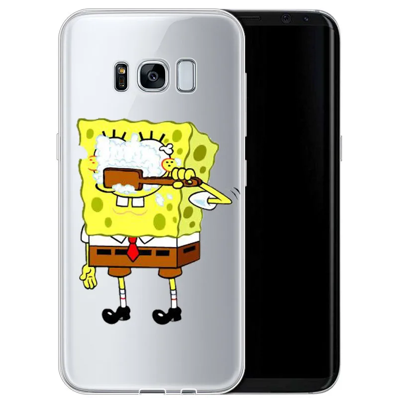 Губка Боб Квадратные Штаны ТПУ для Samsung Galaxy A3 A5 A7 J3 J5 J7 2016 2017 A9 A8 Мягкий силиконовый