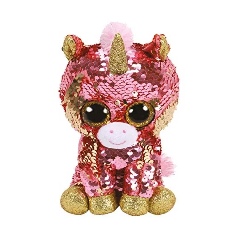 

15CM Hot Ty Beanie Boos Big Eyes Sunset Sequin Coral Unicorn Owl Dog Alpaca Plush Toy Doll Stuffed Animal Cute Plush Kid Toy