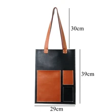 Woonam Для женщин; модная обувь из натуральной телячьей кожи на плоской подошве с карманами Книга Держатель Сумка-тоут Сумки из натуральной кожи сумка WB638