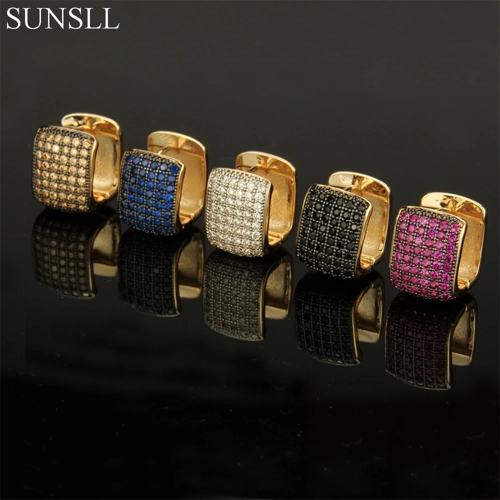 

SUNSLL Golden Color Copper Multicolor Cubic Zirconia Trendy Hoop Earrings Women's Fashion Party Jewelry CZ Brincos