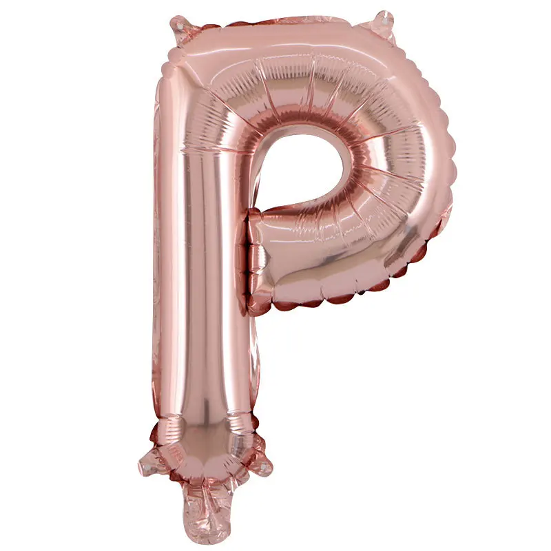 1 шт. розовое золото 16 дюймов A-Z воздушные шары с буквой с днем рождения Свадебные украшения детский подарок гелиевый воздух воздушный шар поставки - Цвет: P