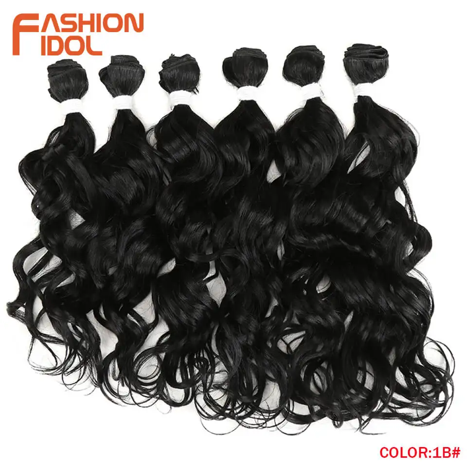 250g de Cabelo Moda Ídolo Onda Profunda Pacotes Tecer Cabelo Brasileiro Ombre Marrom 6 Peças 16 20 Polegada Sintético Extensões Frete Grátis 11 Tecer sintético