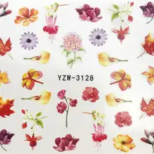 YZWLE, 1 лист, рельефные 3D наклейки для ногтей, Цветущий цветок, стикеры 3D на ногти Nail Art Наклейки, клей для маникюра, украшения для ногтей