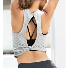 Центр Спорт Для женщин бег топы Sexy Back выдалбливают Фитнес удобный жилет быстрое высыхание майка футболки для для женщин