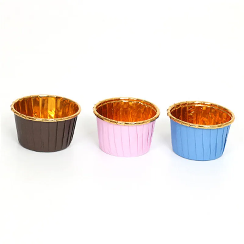 

Aluminum-plated Cupcake Wrapper Liner Baking Cup Oilproof Muffin Cupcake Paper Cups Wedding Caissettes Pastry Cupcake Paper Case