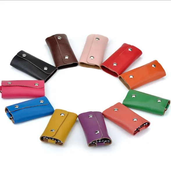 Factory Wholesale Key Bag Leather  Oem Custom Car Key Package Slim Wallet Men
