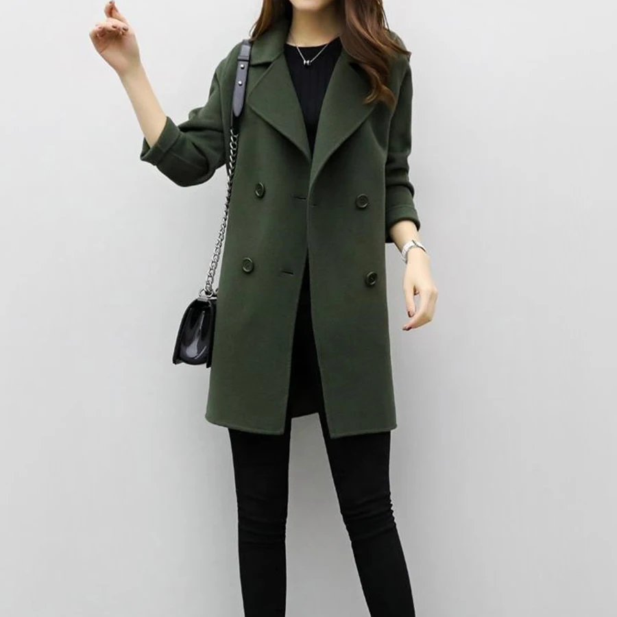 Winter Wool Coat Women Fashion Lapel Drop-Shoulder Casual Long Coat Ladies Loose Black Slim Plus Size Outwear Blends Jacket 2018 Winter Wool Coat Women Fashion Lapel Drop-Shoulder Casual Long Coat Ladies Loose Black Slim Plus Size Outwear Blends Jacket 2018