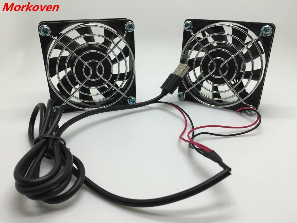 

USB Cooling Fan 70mm 7CM Silent Powered Computer Two Fans Blades 5V Radiator for ASUS ac68 PS4 PS3 TV Boxes Sink Router Cooler