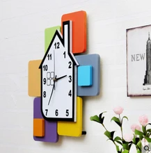 Kingart 14″ Children Digital Wooden Cartoon Wall Clock Decorative Kids Room Hanging Watch Clock