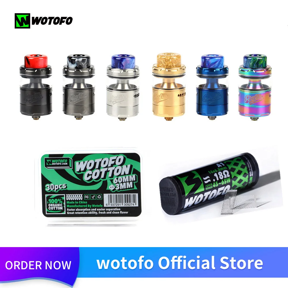 Оригинальный распылитель Wotofo Profile unit RTA с 30 шт. хлопка и 10 сеткой 3 5 мл бак для вейпа