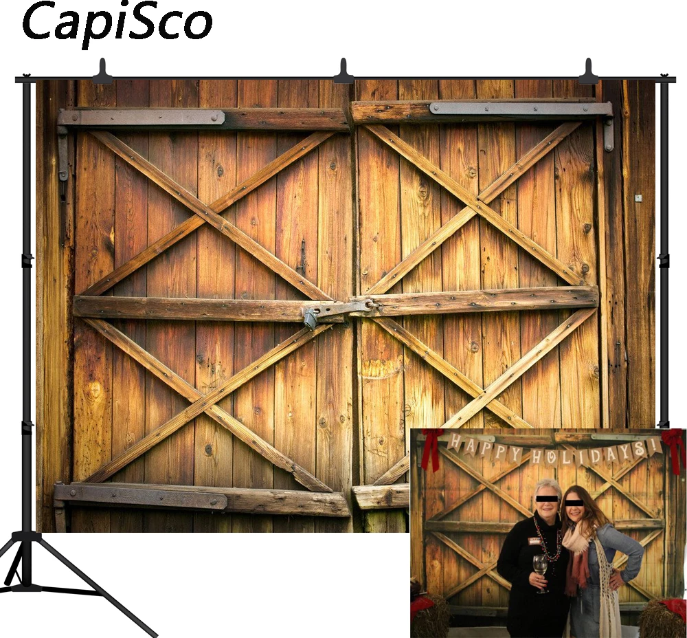 

Capisco photography backdrop barn old wood door portrait phtoto background photocall photobooth photo shoot prop