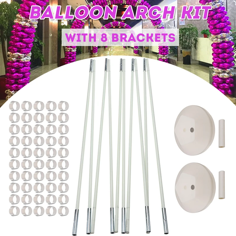 

Balloon Column Kits Arch Stand with 10 Brackets 2 Bases 50 Buckles and 2 Connectores Ballons & Accessories for Party Decoration