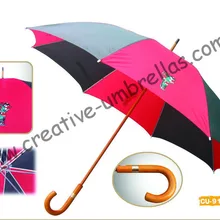 По морю, 14 мм деревянный вал и рифленые металлические ребра, Гольф зонтик, ветрозащитный, анти-Thunderbolt, двойная рифленая ребра