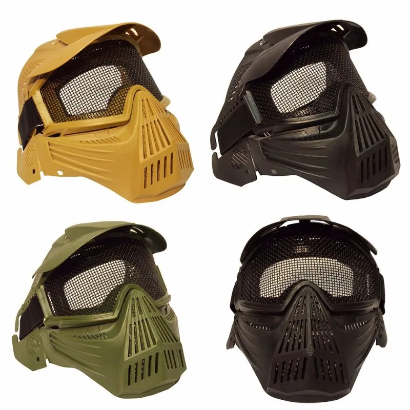 Тактический Airsoft Pro полный уход за кожей лица маска с Детская безопасность металл очки в сеточку защиты