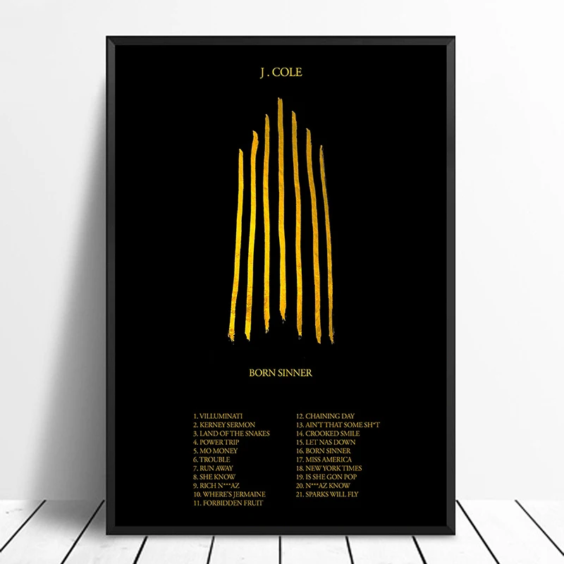 J Cole Born Sinner Rap альбом поп музыка Обложка плакат музыкальной звезды холст печать