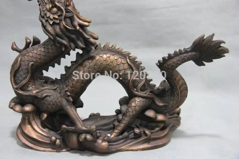 

9.5 Pure Red Copper Bronze Feng Shui Zodiac Lucky Auspicious Dragon art Statue
