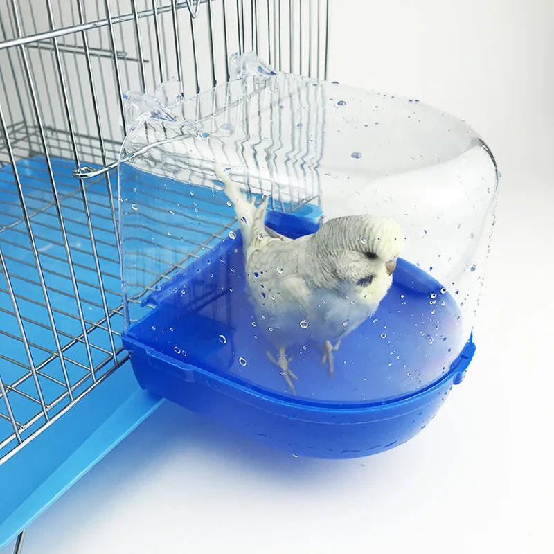 WHISM висячая клетка для птицы миска для кормления малышей попугай разведение чехол Parakeet ванна с крюком пластиковая ПЭТ птица ванны душевая кабина Ванна